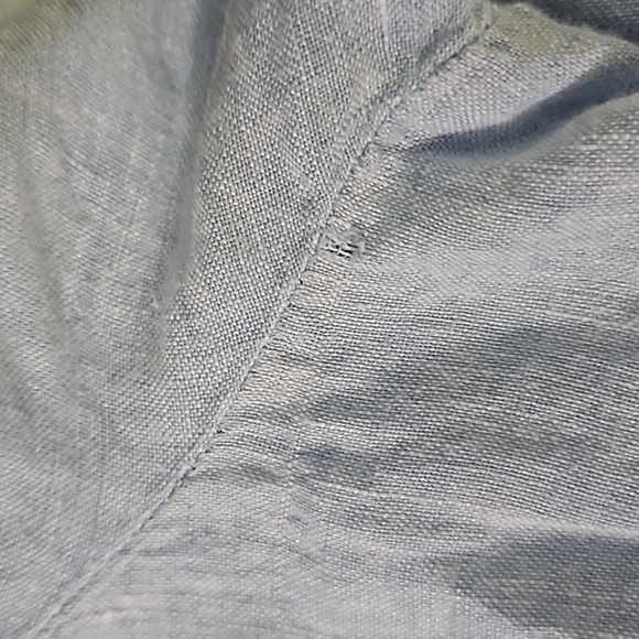 Charter Club blue button down 100% linen shirt women's size Large - Picture 11 of 11